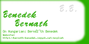 benedek bernath business card